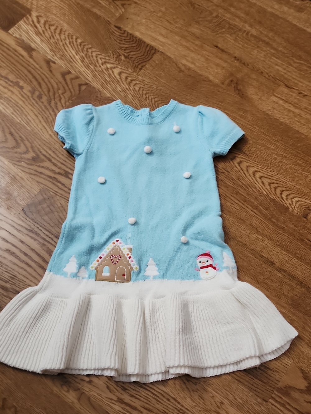 Vintage Gymboree Winter Wonderland Gingerbread Snowman Knit Sweater Dress, 5T